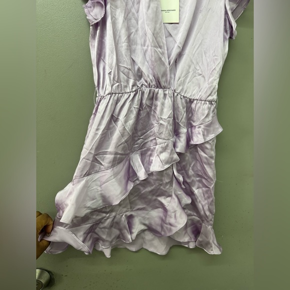 NWT AMANDA UPRICHARD Johanna Mini Silk Dress in Lavender size XSMALL - Picture 4 of 11